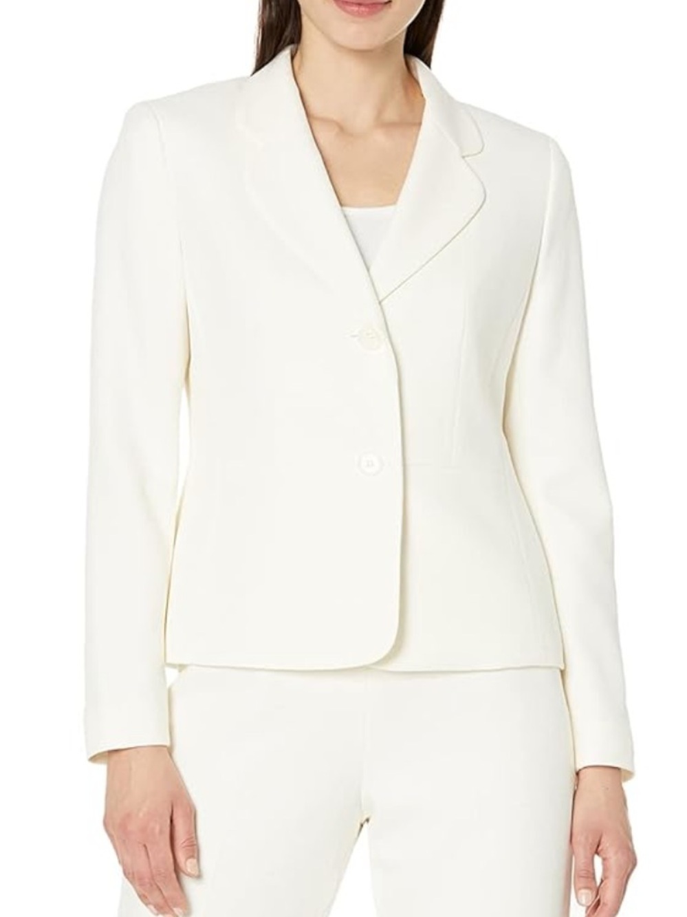 Le suit 1 button blazer textured vanilla ice cream